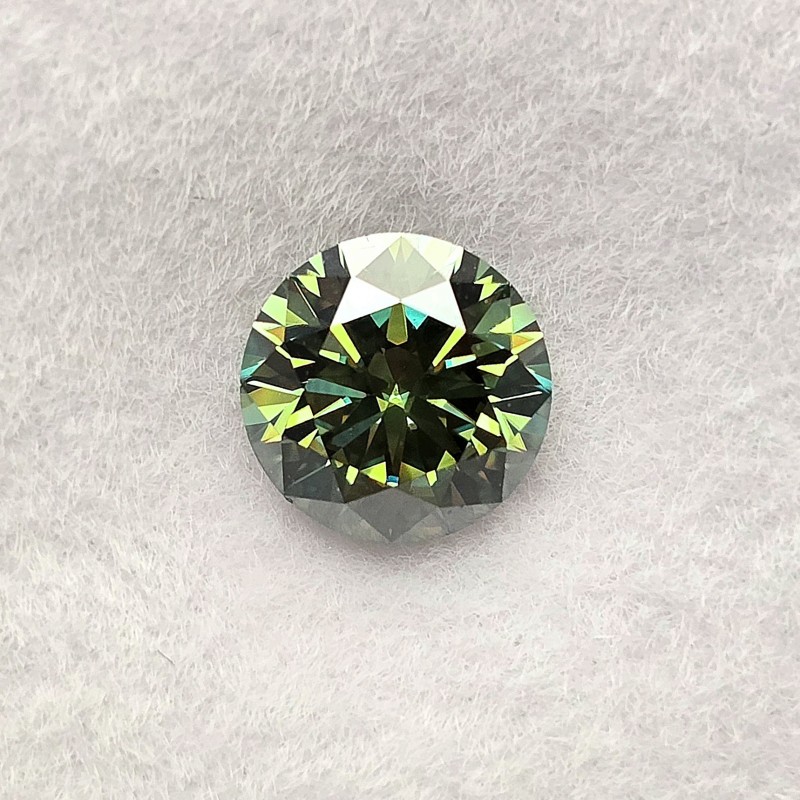 Pietra Moissanite Sintetica Verde ø 6 mm