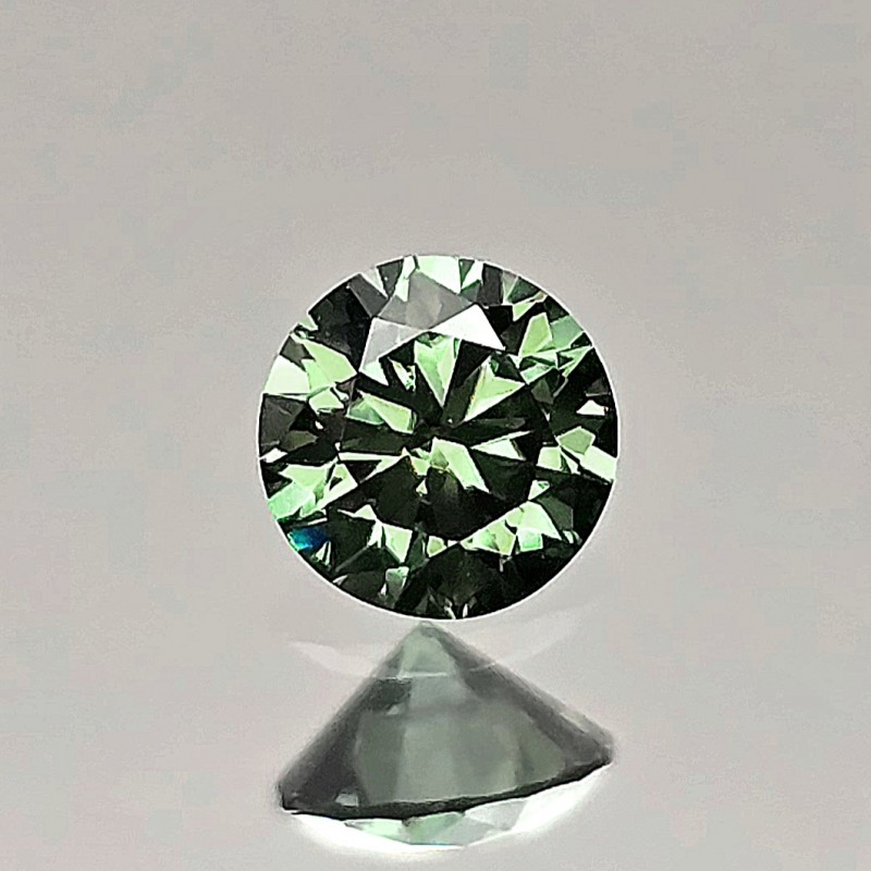 Pietra di Moissanite Verde Taglio Brillante ø 4 mm