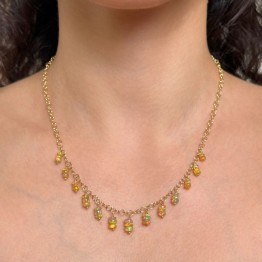 Collier with 13 Charms of Opal Etiope