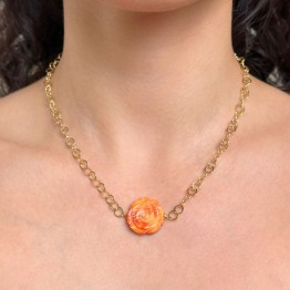 Collier with 1 Conchiglia Spiny Incisa a Rosa