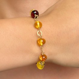 Bracciale a Rosario con Ambra Multicolore