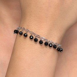 Black Spinel Bracelet in Charms