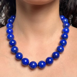Collana Lapis Naturale Sferico Liscio