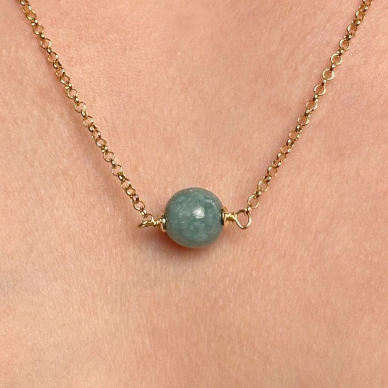 Collier con Giada Sferica Liscia