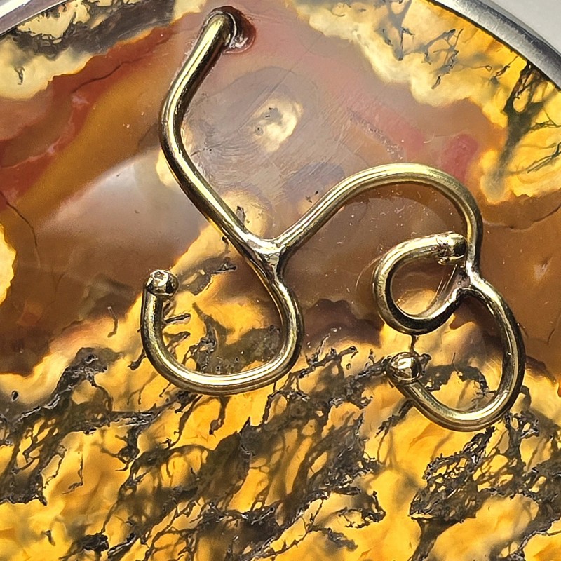 Pendant in 925‰ Silver and Bronze with Agate