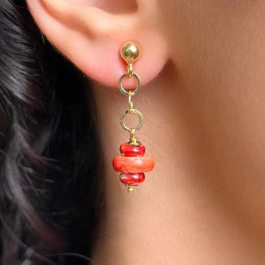 Pendent Earrings with Spiny Shell