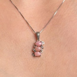 Trilogy Obliquo Pendant with Pink Opale