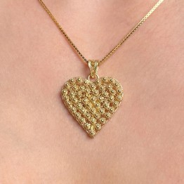 Pendente Cuore in Filigrana d'argento dorato 925‰