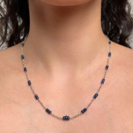 Collier con Zaffiri Blu a Rondella