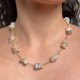Collier con Perle Keshi Multicolore