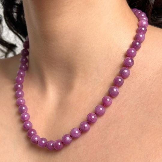 Collana di Rubino Sferico Liscio 259 Ct.