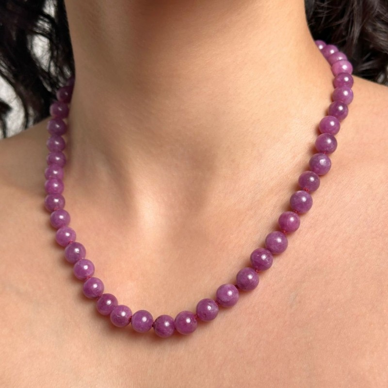 Collana di Rubino Sferico Liscio 259 Ct.