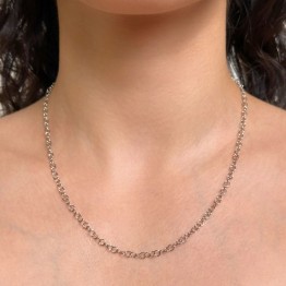 Catenina ad Anelli Lisci in Argento Rodiato 925‰