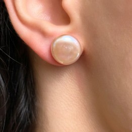 Earrings with Pink Pearls (Coin)