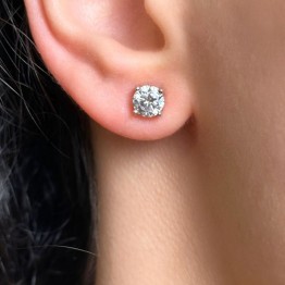 Lobo earrings with synthetic moissanite Ø 6 mm