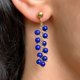 Lapis Earrings in Spina di Pesce