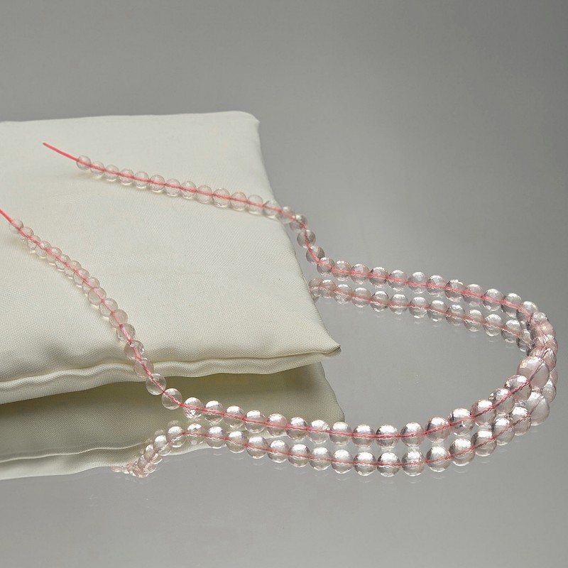 Filo di Quarzo Rosa Sferico ø 4,5/9,5 mm