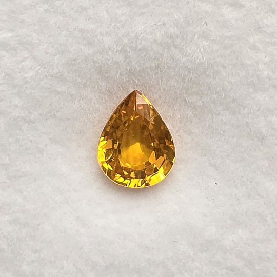 Pietra di Zaffiro Giallo a Goccia 1,14 Ct.