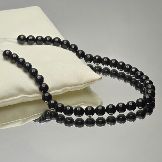 Filo di Giada Nera Sferica ø 10 mm