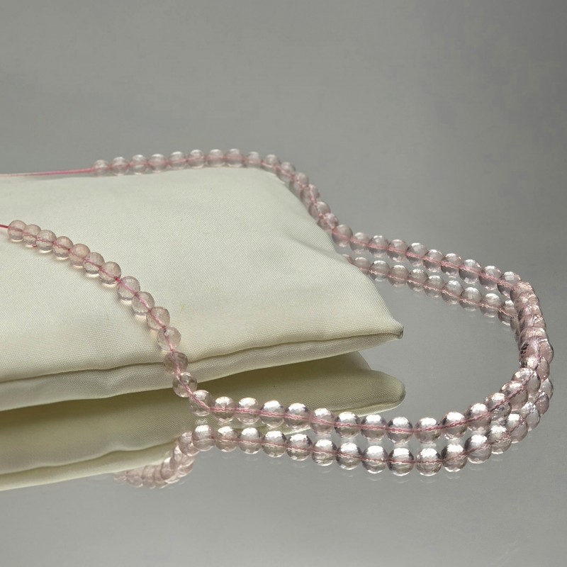 Filo di Quarzo Rosa Sferico Sfaccettato a Scalare