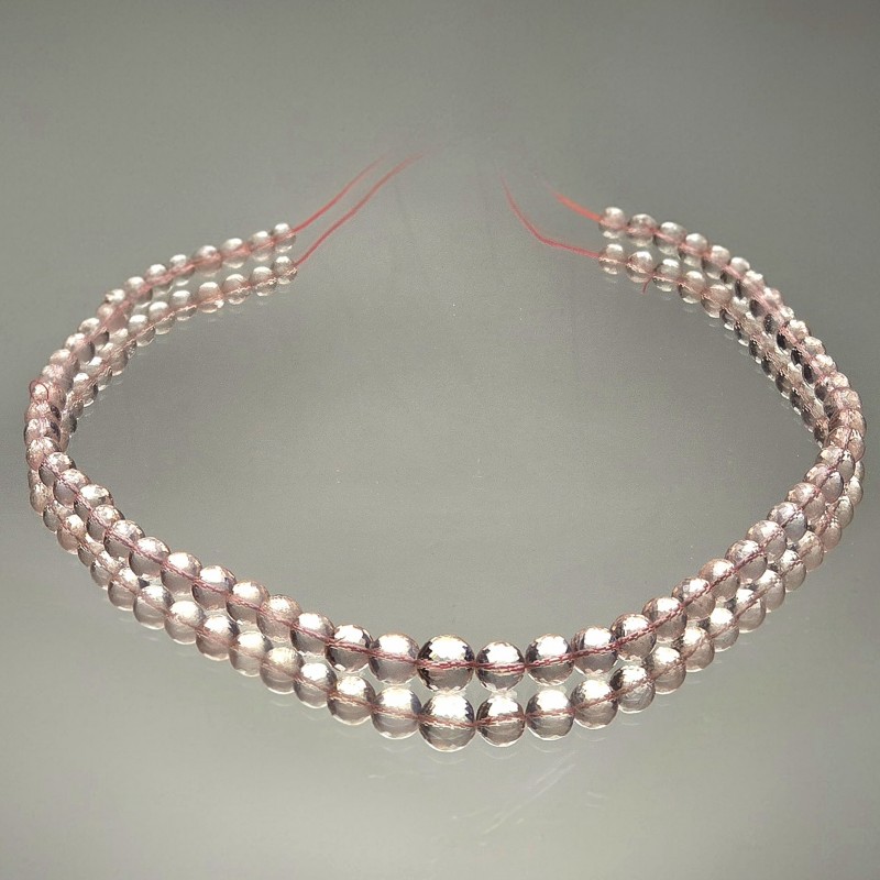 Filo di Quarzo Rosa Sferico Sfaccettato a Scalare