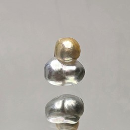 Perla Australiana Silver/Gold Barocca 18,4x15,7 mm