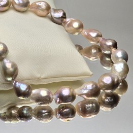 Multicoloured Baroque pearl string ø 11/13.5 mm