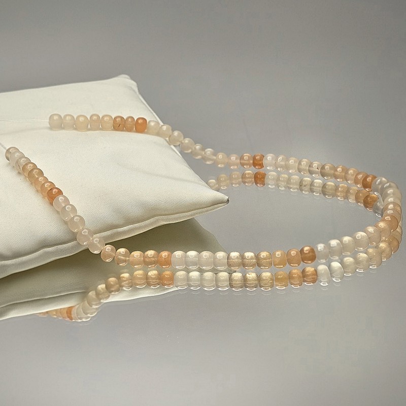 Filo di Avventurina Arancio in Fasce di Colore