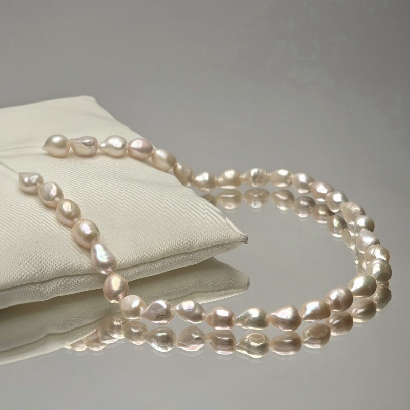 Filo di Perle Rosa Barocche Allungate ø 9/10 mm