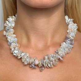 Collana di Perle Keshi Multicolore ø 18/23 mm