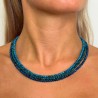 Collana a 3 Fili Paralleli di Crisocolla a Tre Colori