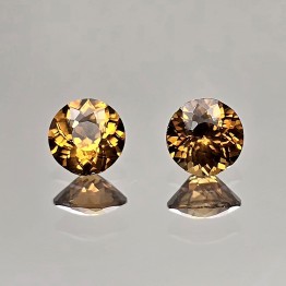 Coppia Pietre di Zircone Rotondo 2,62 Ct.