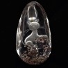 Pietra di Quarzo con Lodolite Retroinciso con Gatto