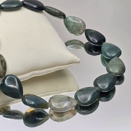 Agata Muschiata thread in Goccia ø 18x13,5 mm