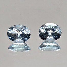 Coppia Pietre di Acquamarina Ovale 6,17 Ct.