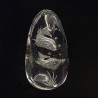 Gemstone quartz with Lodolite Reverse Carving with 2 fish