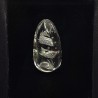 Gemstone quartz with Lodolite Reverse Carving with 2 fish