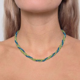 Torchon a Tre Fili di Apatite e Peridoto Sferico Sfaccettato