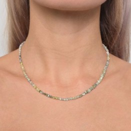 Collana di Diamanti Grezzi Grigio/Giallo