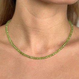 Collana di Peridoto Sferico ø 3,5/4 mm