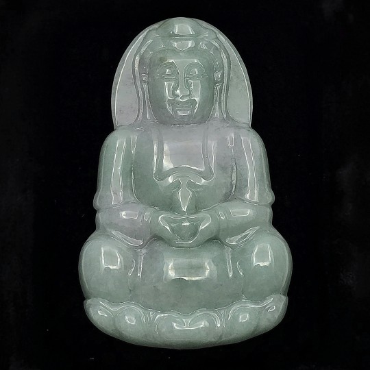 Gemstone With Giada Engravings with Buddha