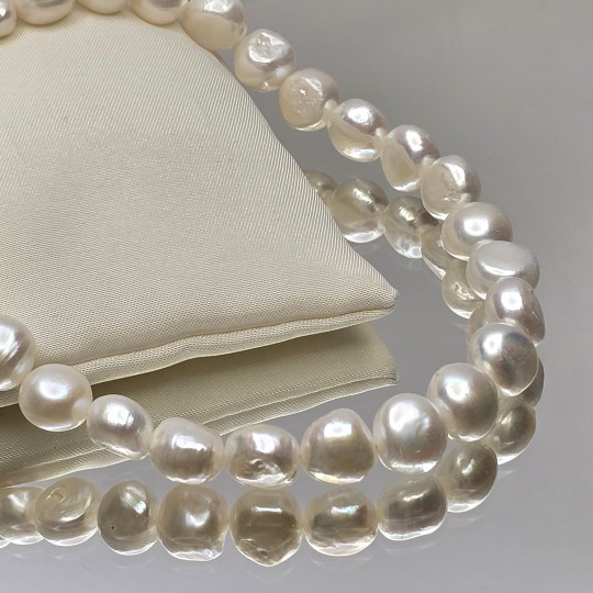 Strand of Pearl Baroque white Ø 10 / 11.5 mm