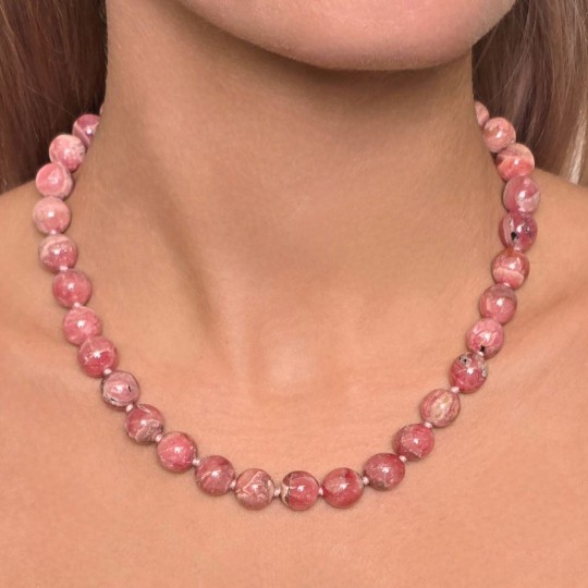 Collana di Rodocrosite Sferica ø 11,5 mm