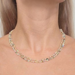 Collana a 2 Fili Paralleli di Opale Etiope a Chips