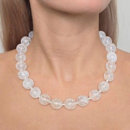 Collana di Quarzo Ialino Ghiacciato Sferico ø 17,5/18 mm