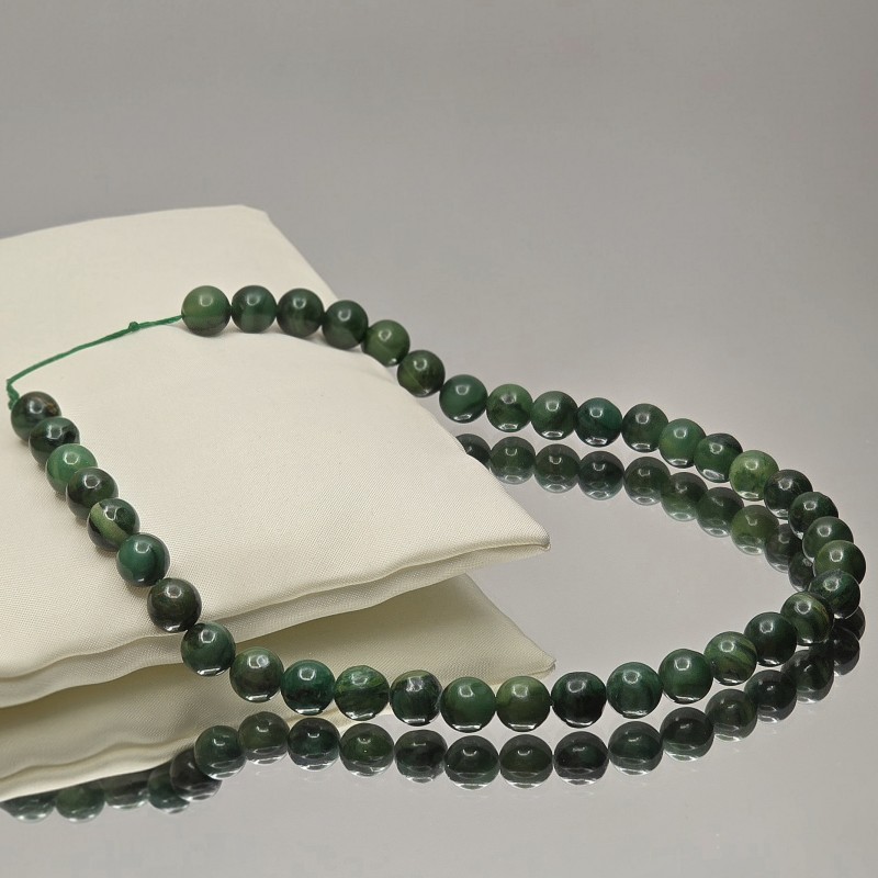 Filo di Serpentino con Calcedonio Verde ø 10 / 10,5 mm