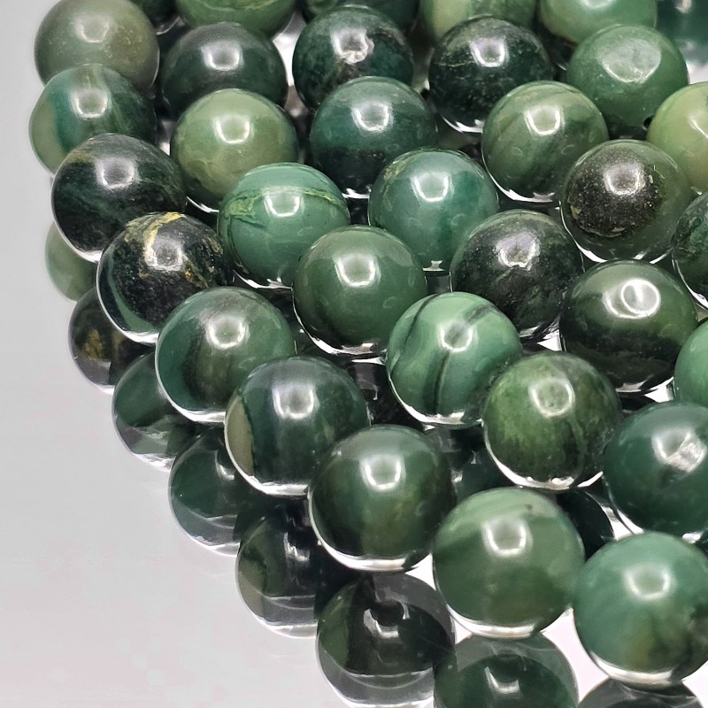 Filo di Serpentino con Calcedonio Verde ø 10 / 10,5 mm