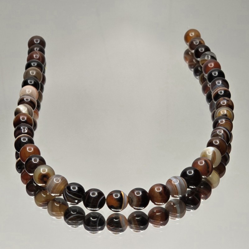 Strand of Sardonice natural spherical smooth Ø 10 mm