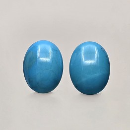 Pair Oval stabilized turquoise stones 11.89 ct.