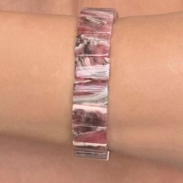 Bracciale su Elastico di Rodocrosite Rettangolare